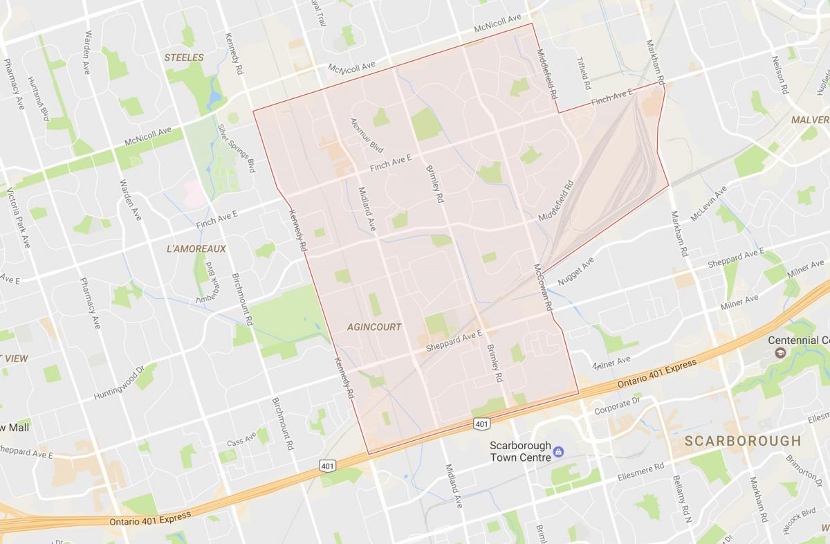 Kort over Agincourt-kvarter Toronto