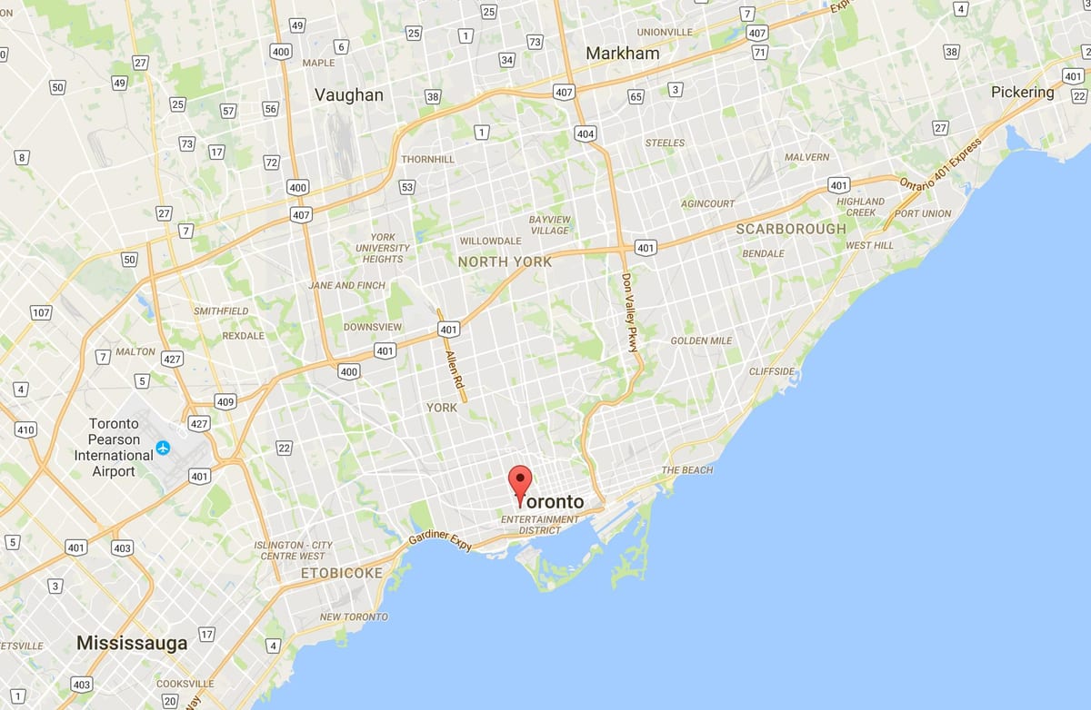 Kort over Alexandra park kvarter Toronto