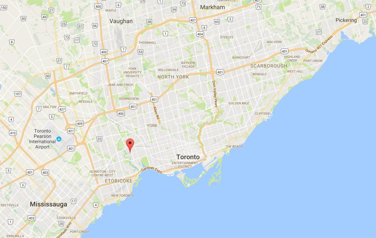 Kort med Baby-Punkt-kvarter Toronto
