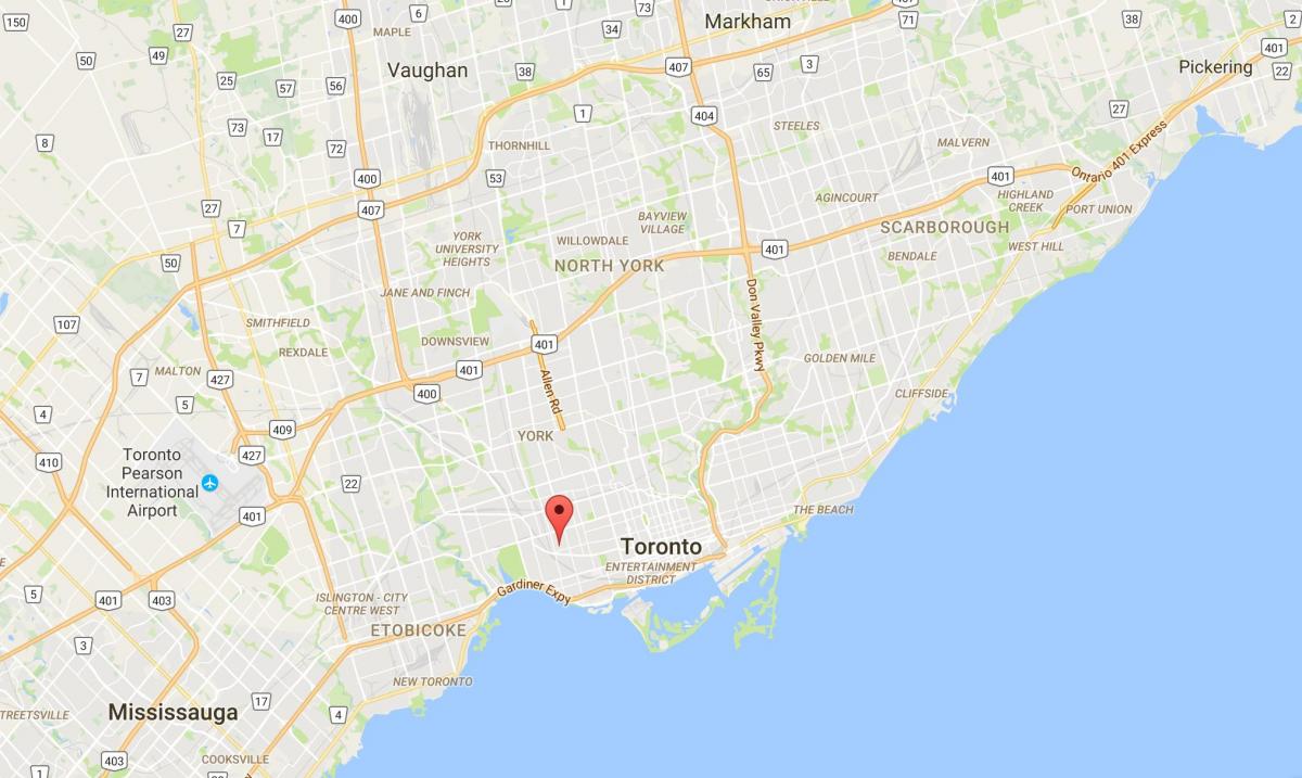 Kort over Brockton Village-distrikt Toronto
