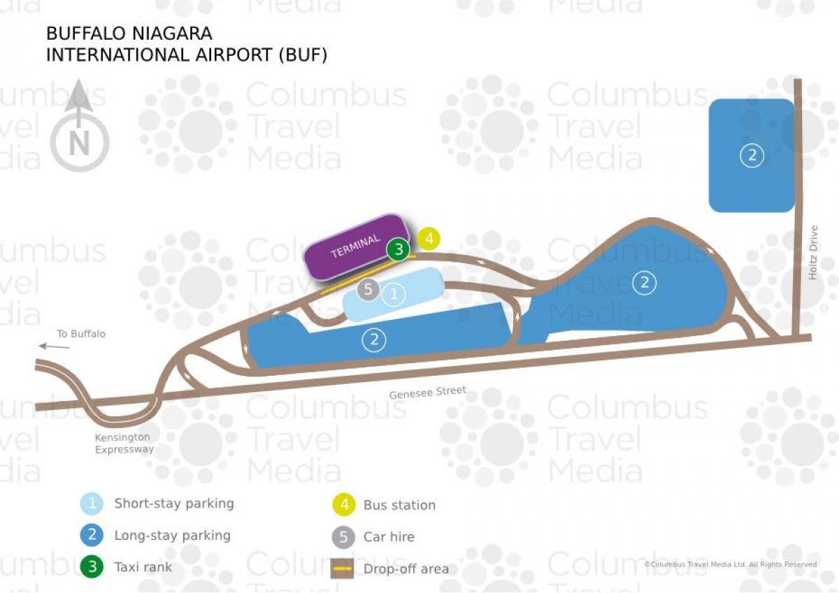Kort over Buffalo Niagara international lufthavn
