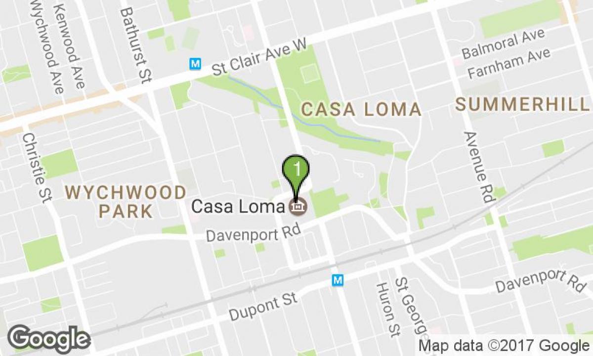 Kort over Casa Loma Toronto