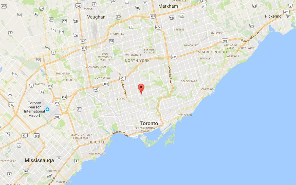 Kort over Chaplin Estates-kvarter Toronto