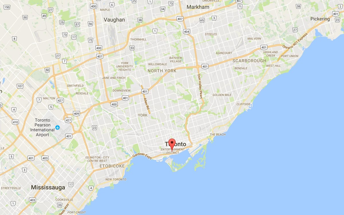 Kort over CityPlace-kvarter Toronto