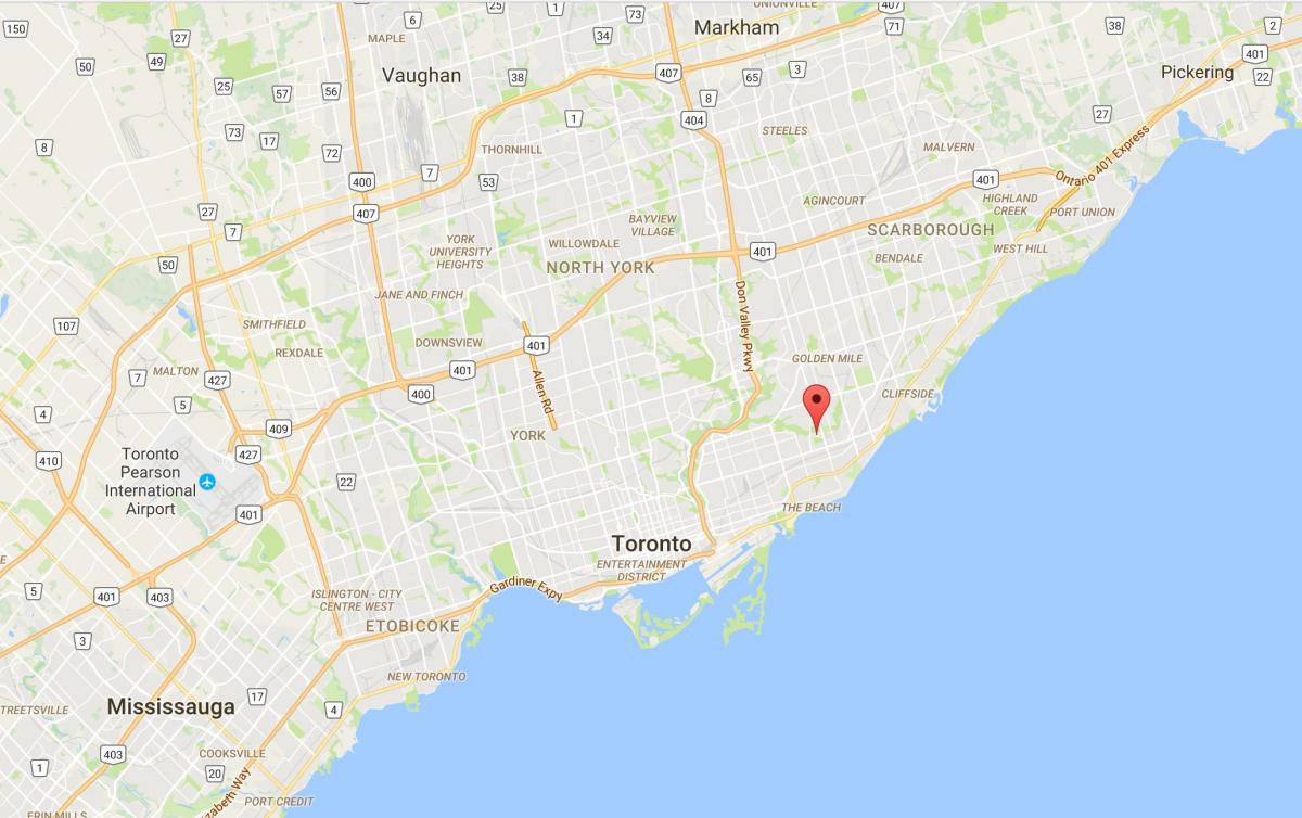 Kort over Crescent Bydel Toronto