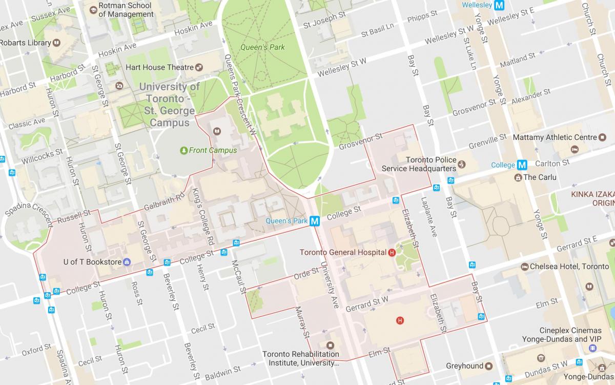 Kort over Opdagelsen Kvarter kvarter Toronto
