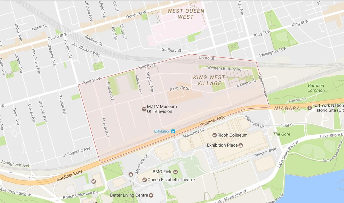 Kort om Frihed Landsby kvarter Toronto