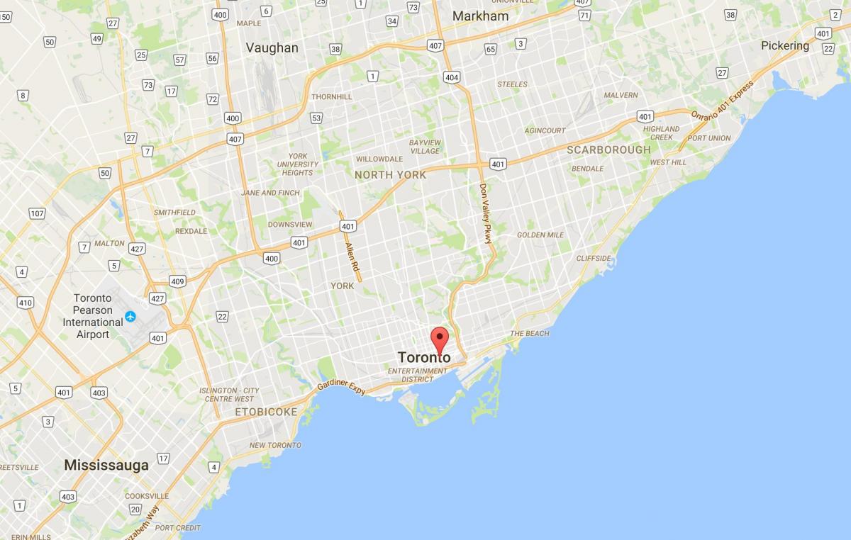 Kort over den Gamle Bydel Toronto