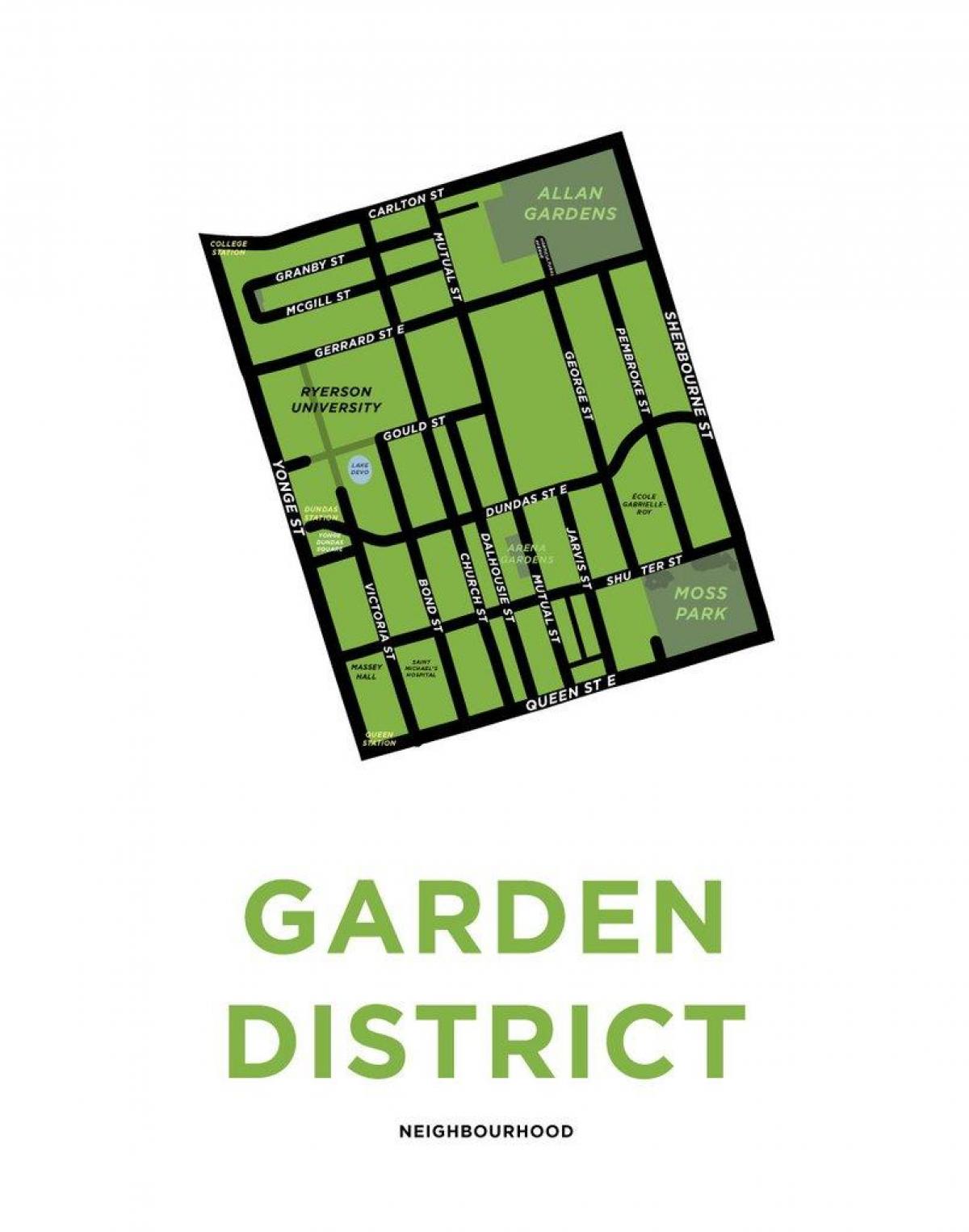 Kort over Garden District oversigt Toronto