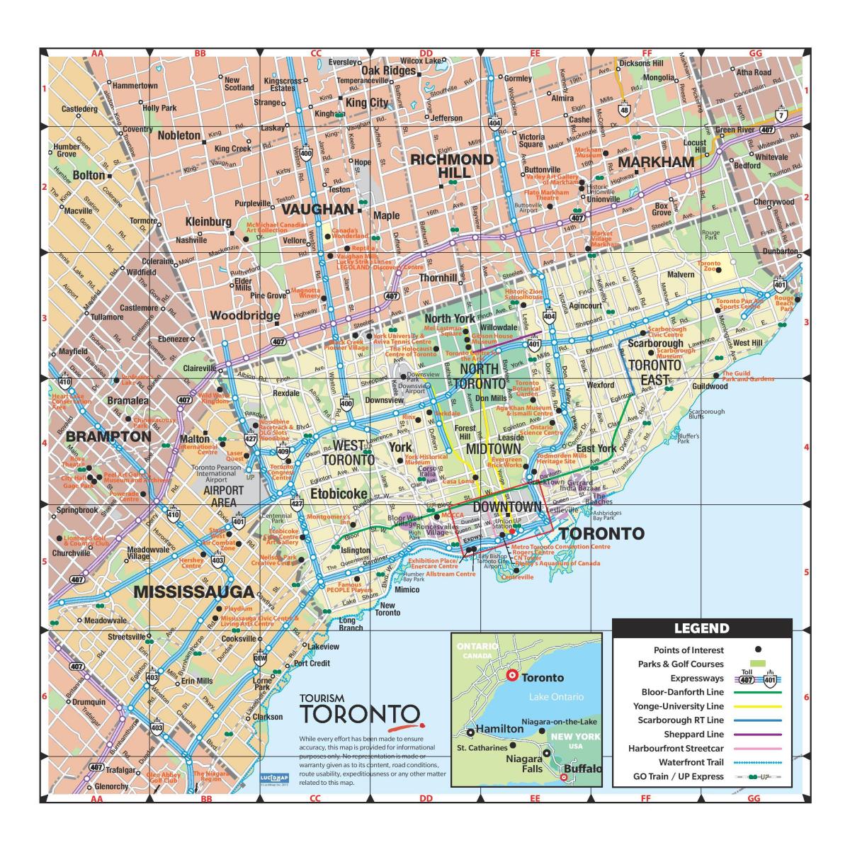 Kort greater Toronto area