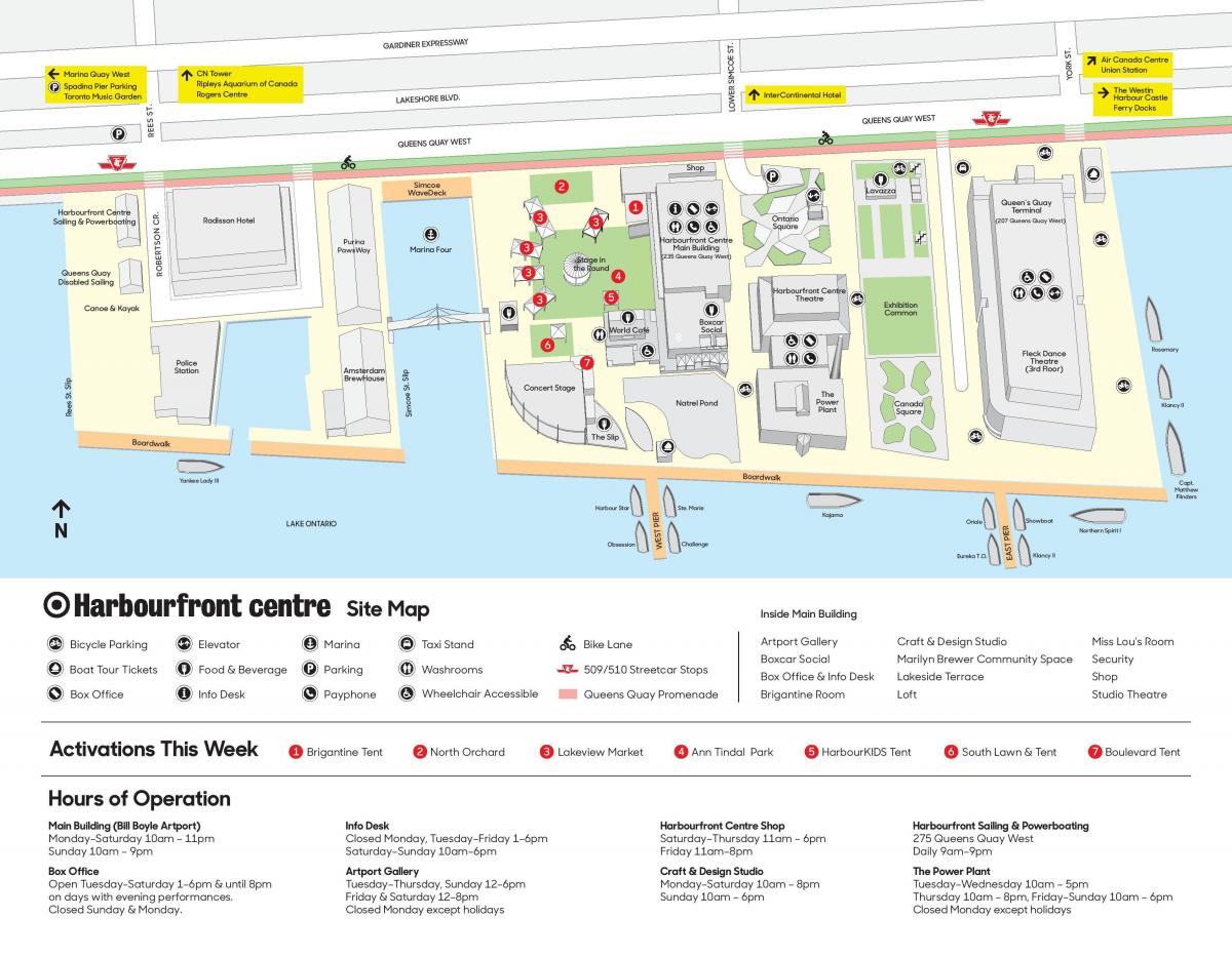 Kort over Harbourfront centre parkering