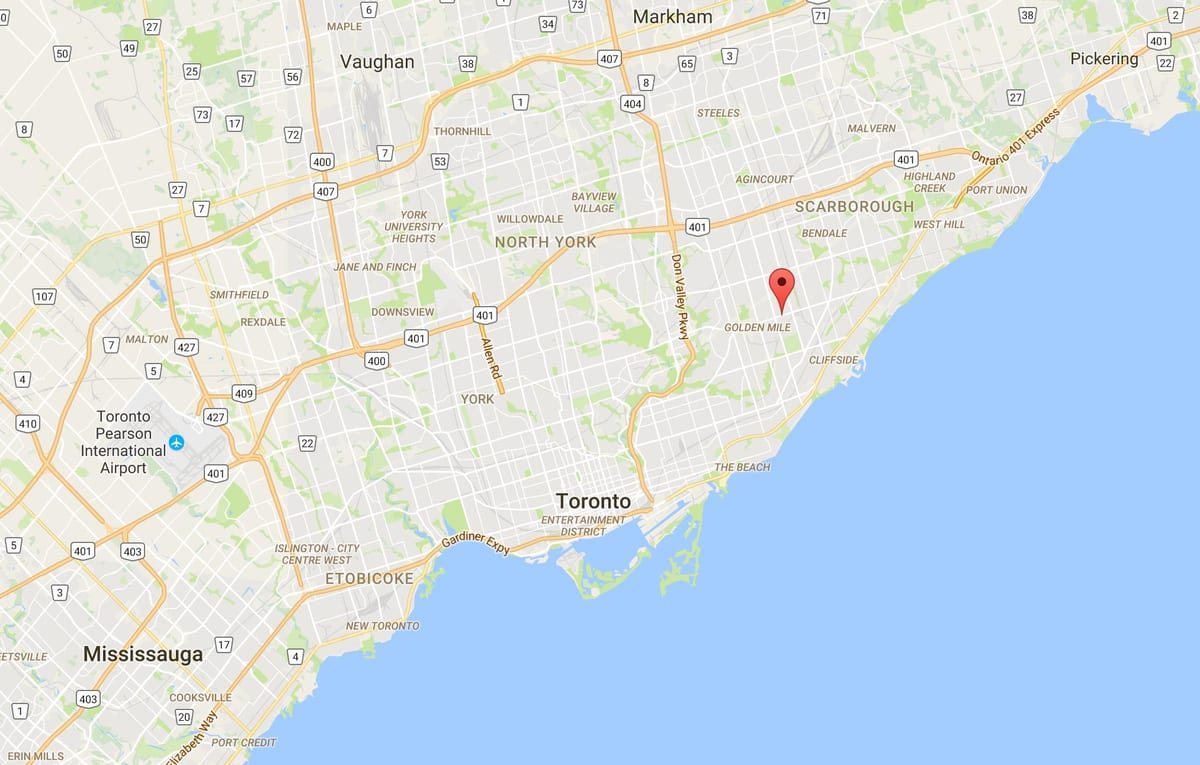 Kort over Ionview kvarter Toronto