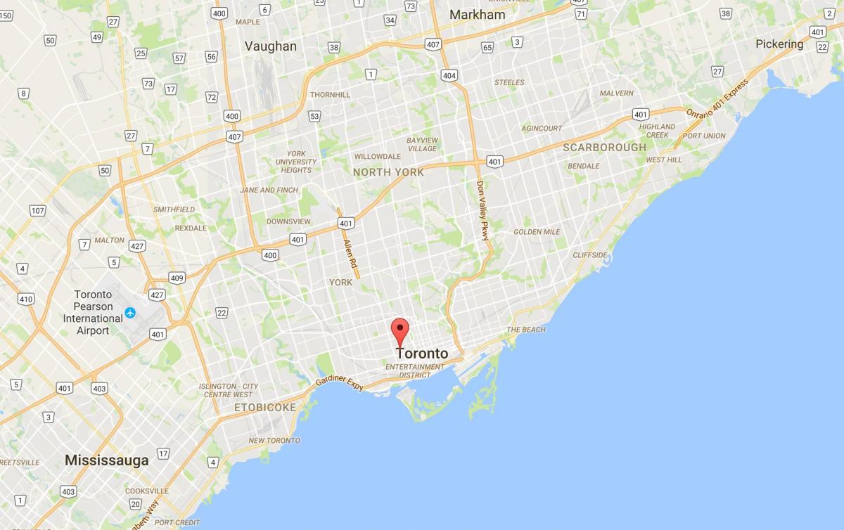 Kort over Kensington Market-distrikt Toronto