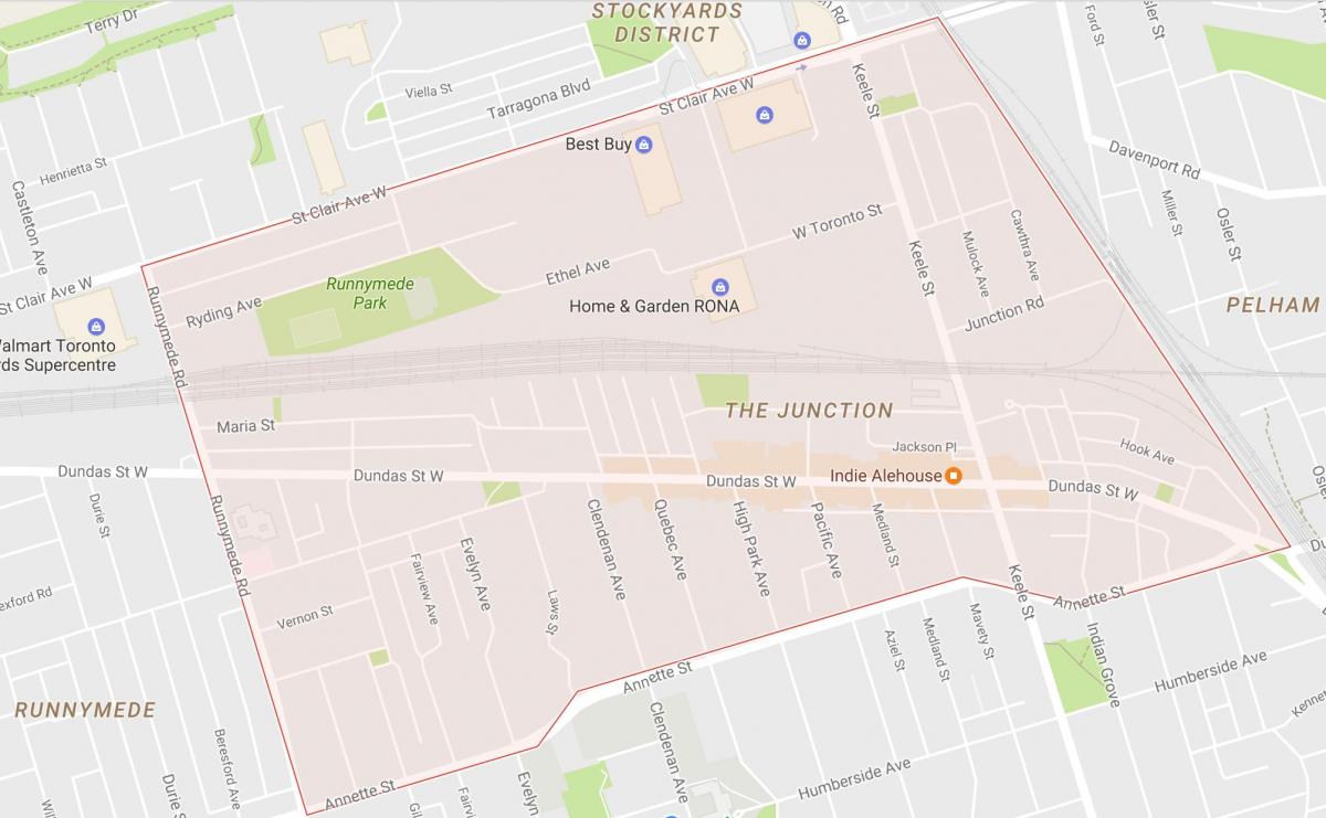 Kort over Krydset kvarter Toronto