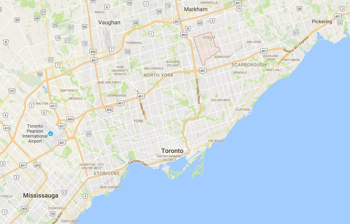Kort L'Amoreaux kvarter Toronto
