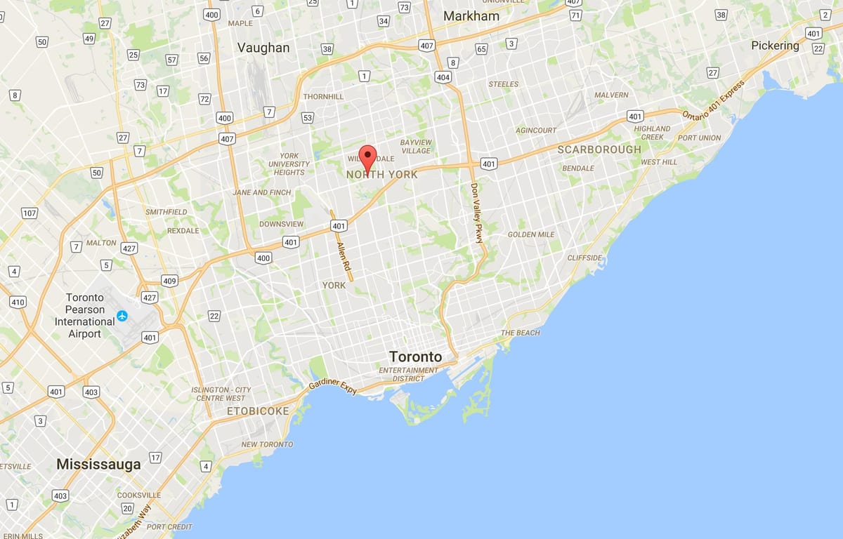 Kort over Lansing-kvarter Toronto