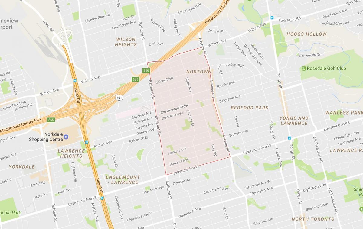 Kort over Ledbury Park kvarter Toronto