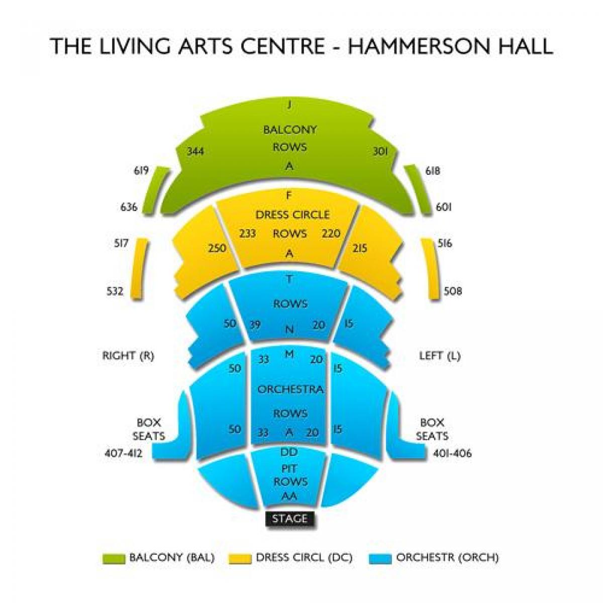 Kort over Levende Arts Center Hammerson hall