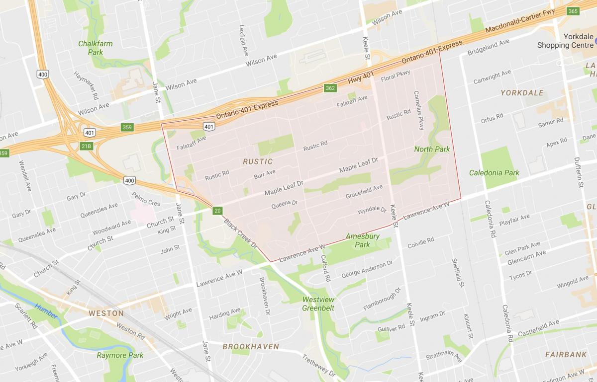 Kort over Maple Leafneighbourhood Toronto