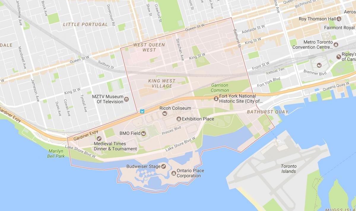 Kort over Niagara kvarter Toronto