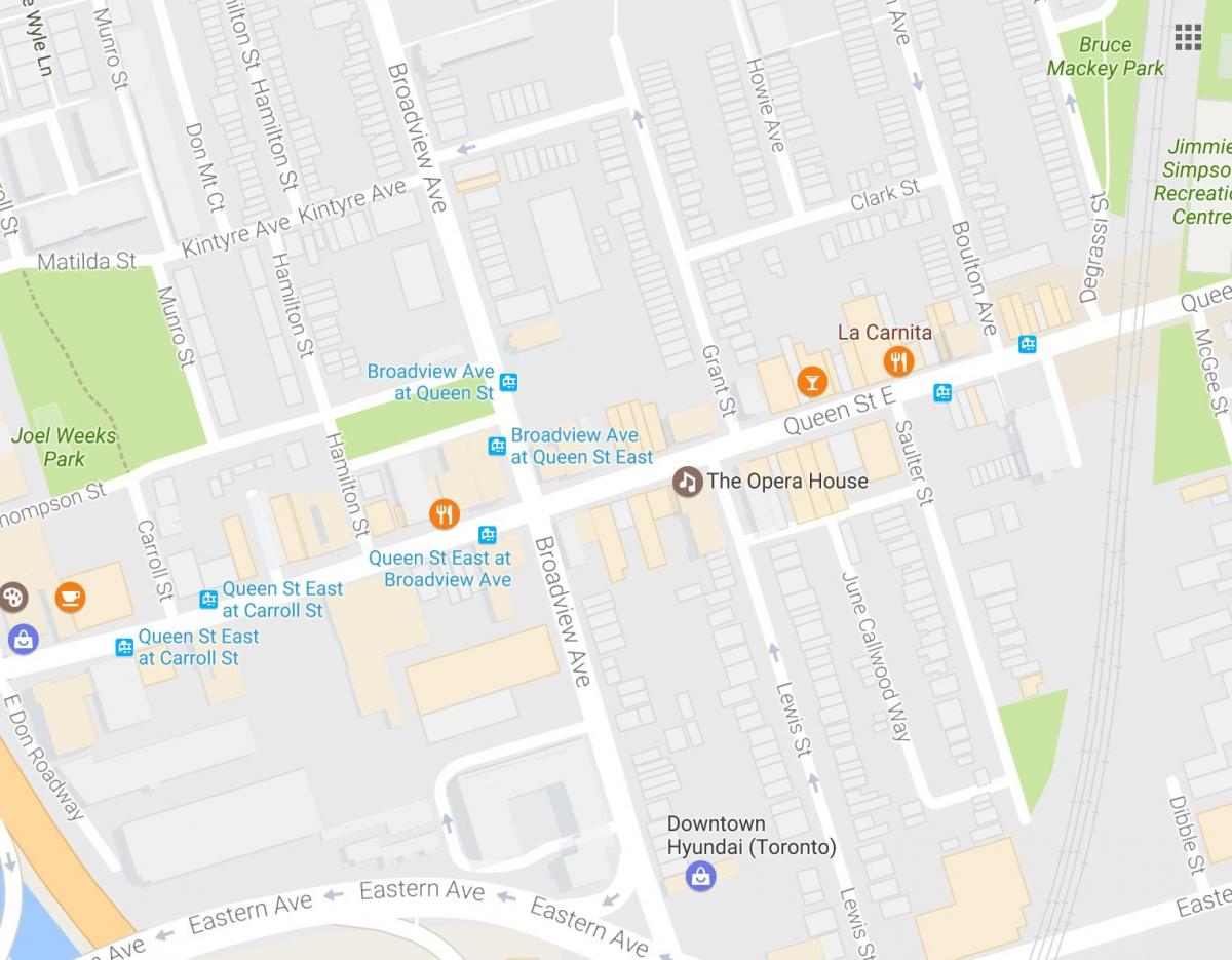Kort over operahuset Toronto
