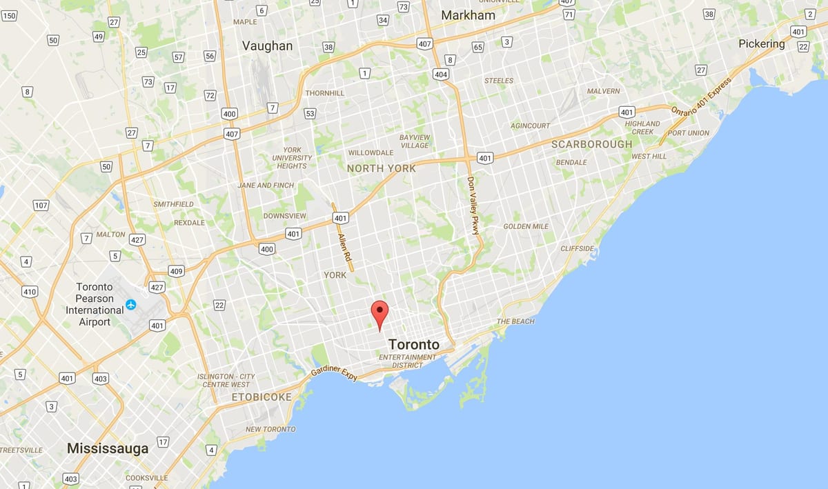 Kort over Palmerston kvarter Toronto