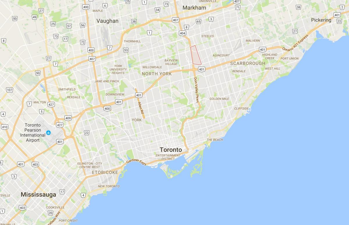 Kort over Pleasant View-distriktet Toronto