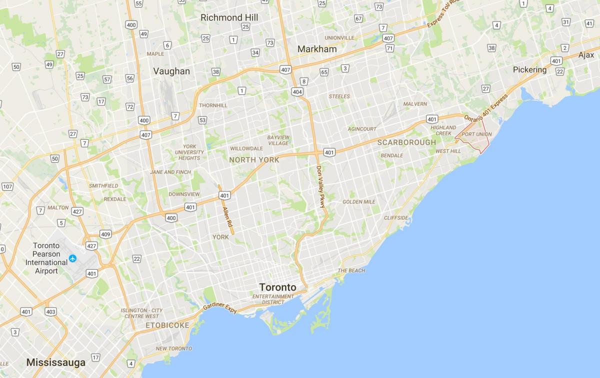 Kort over Port Eu-distriktet Toronto