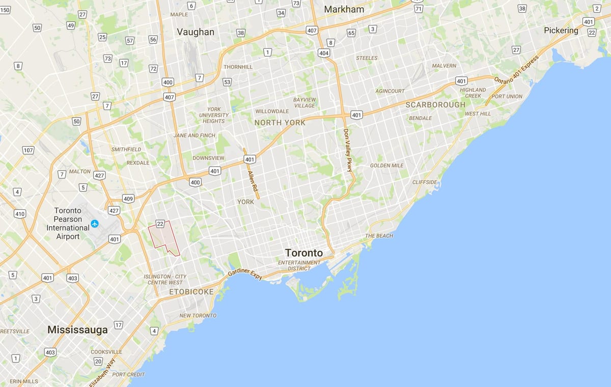 Kort Prinsesse Haver kvarter Toronto