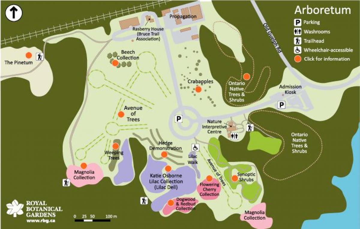 Kort over RBG Arboretum