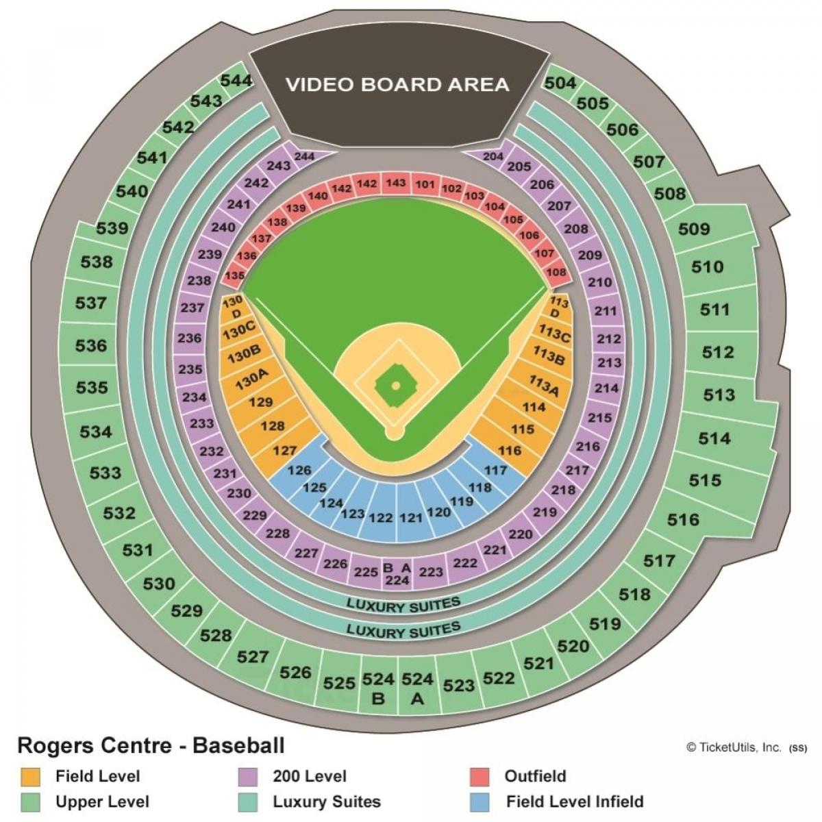 Kort over Rogers centre baseball