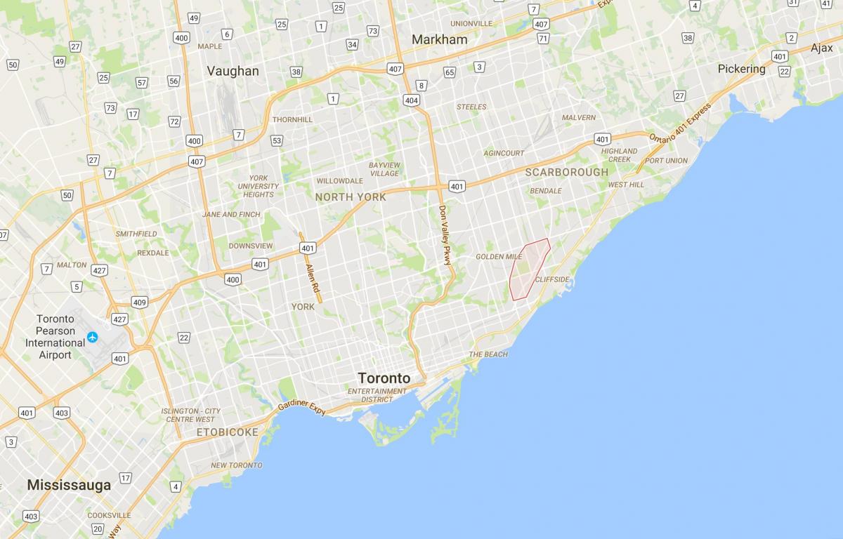 Kort Scarborough Junctiondistrict Toronto