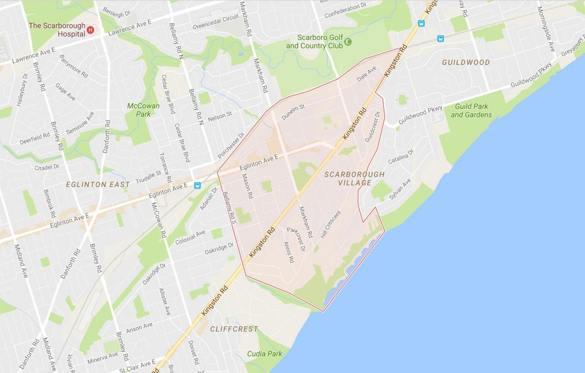 Kort Scarborough Landsby kvarter Toronto