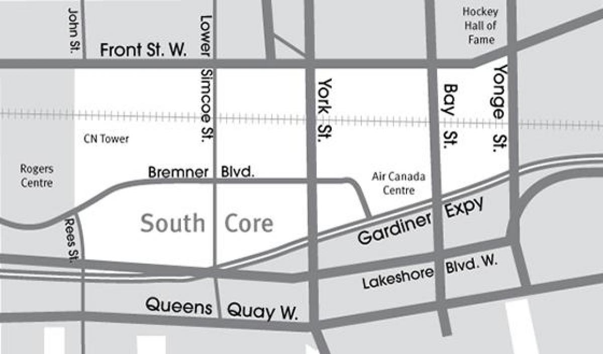 Kort i Syd-Centrale Toronto