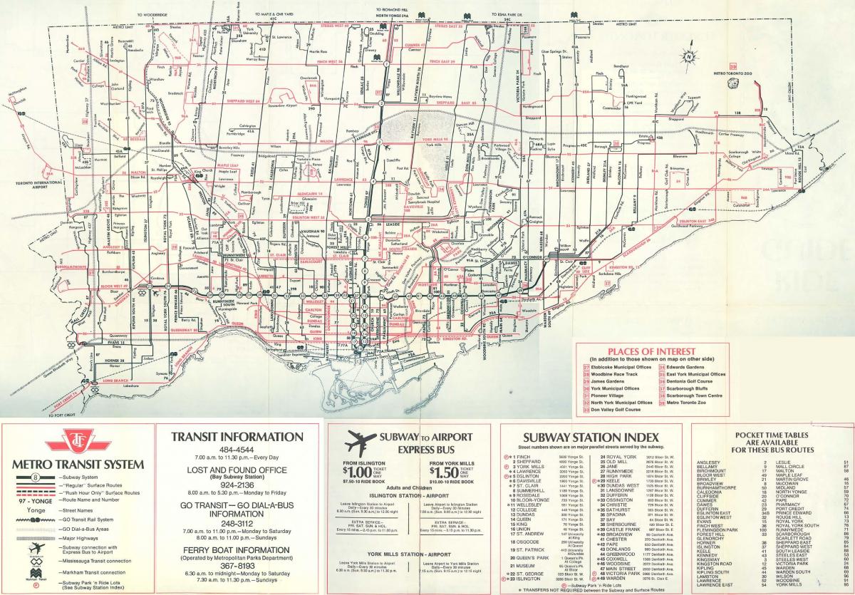 Kort over Toronto 1976