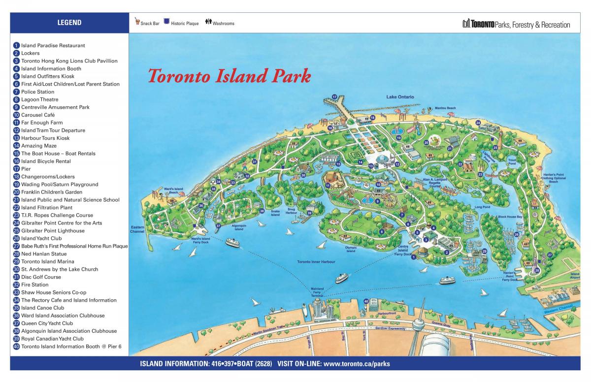 Kort i Toronto island park