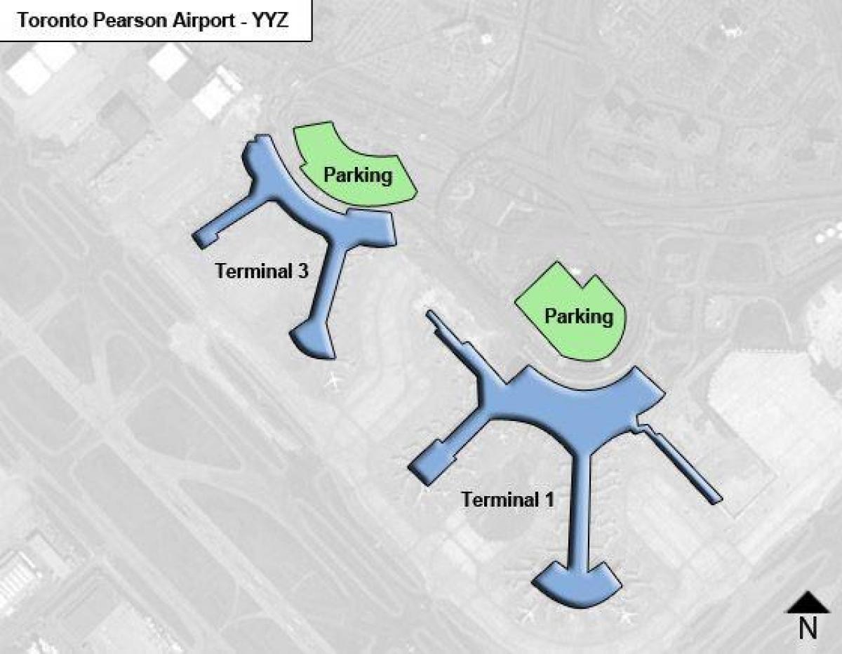 Kort over Toronto Pearson lufthavn, Canada