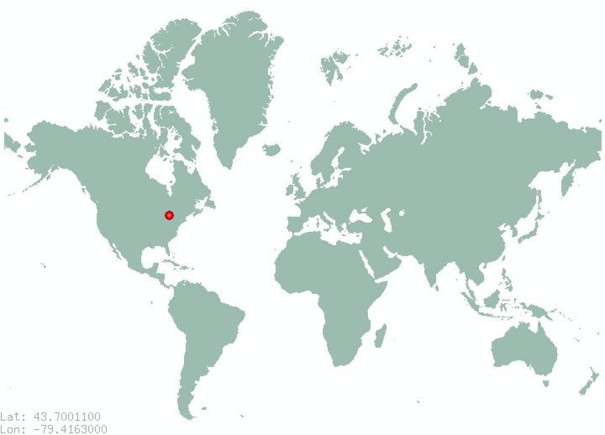 Kort over Toronto på verden