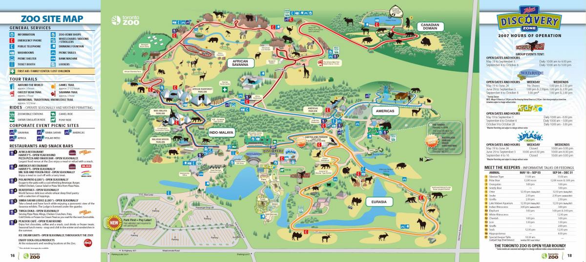Kort over Toronto zoo