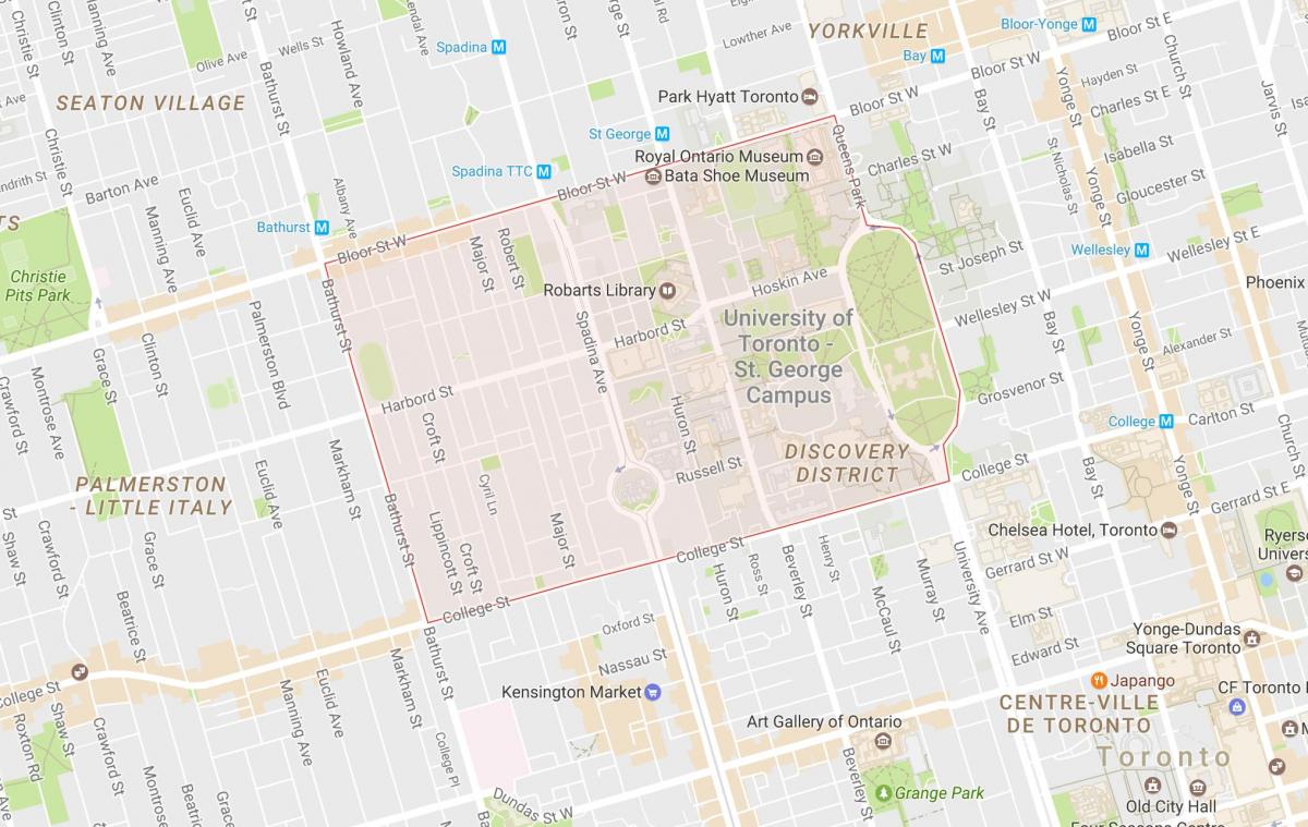 Kort over Universitetet i Toronto