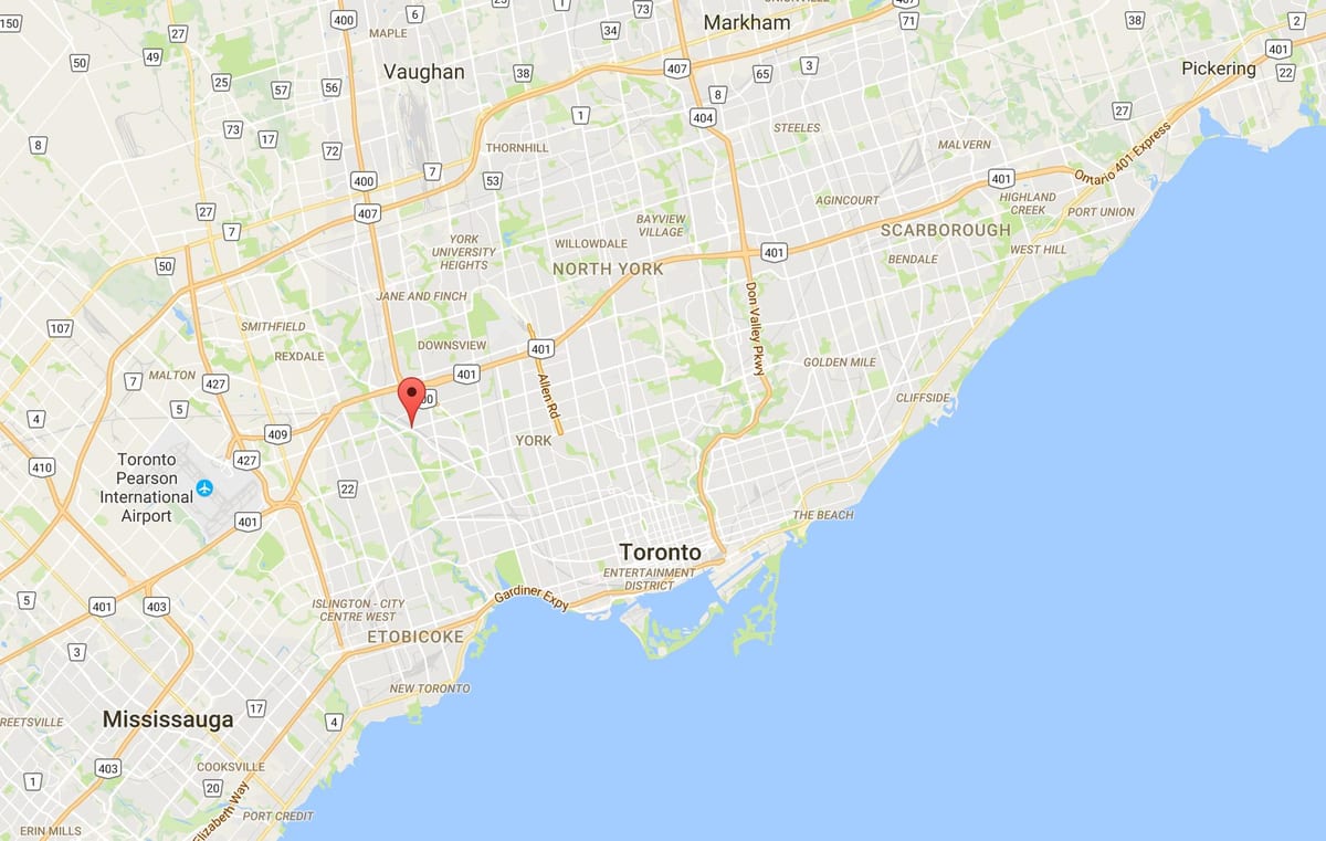 Kort Weston-kvarter Toronto