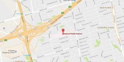 Kort over Baycrest Health Sciences Toronto