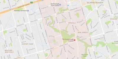 Kort over Bendale kvarter Toronto