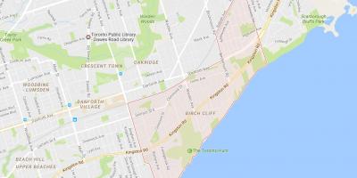 Kort af Birk Klippe-kvarter Toronto