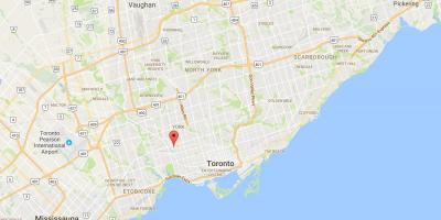Kort over Carleton Village-distrikt Toronto