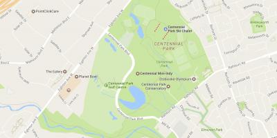 Kort over Centennial Park kvarter Toronto