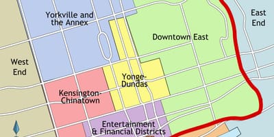 Kort over det Centrale Toronto