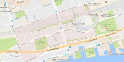 Kort over CityPlace kvarter Toronto