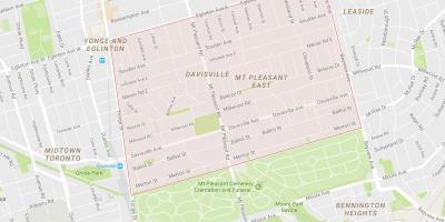 Kort over Davisville Landsby kvarter Toronto