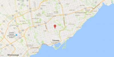 Kort over Davisville Village-distrikt Toronto